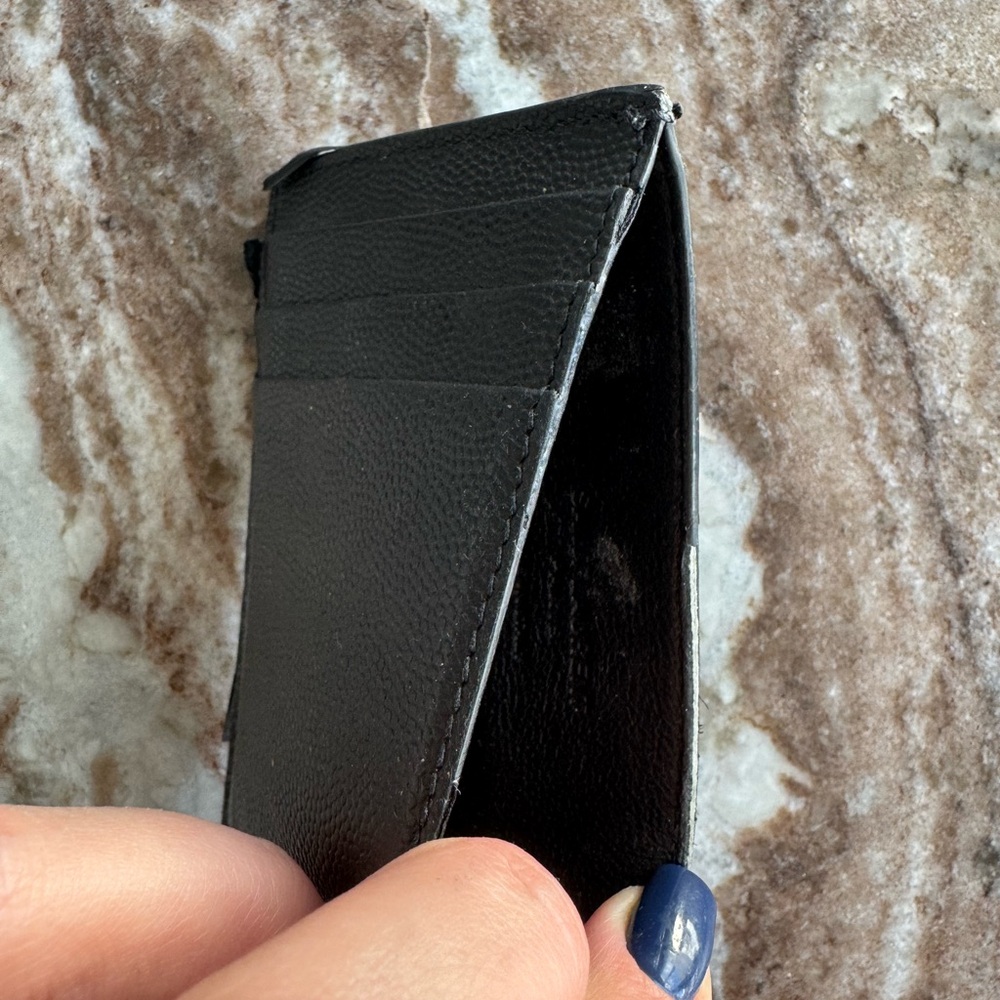 SAINT LAURENT BILL CLIP WITH CARD CASE IN GRAIN DE POUDRE LEATHER - Picture 2 of 3